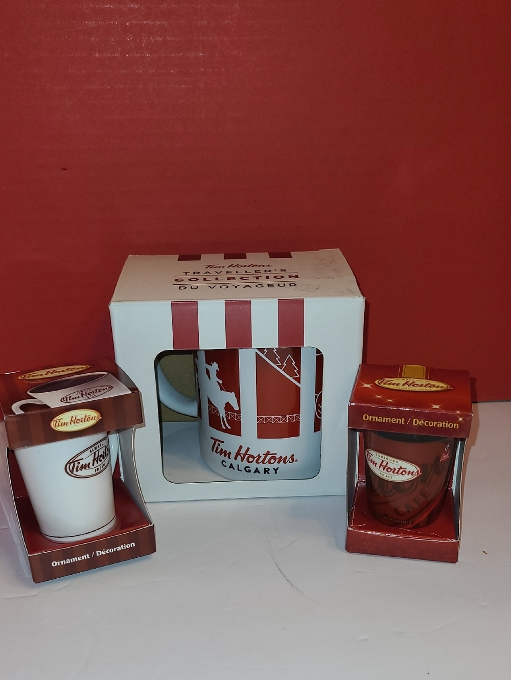 Tim Hortons Holiday Mug & Ornament Set - Red and White